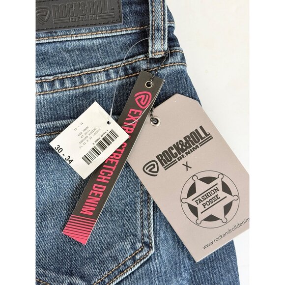 Rock & Roll Denim Riding Bootcut Jeans Womens Size 30 x34 Dark Wash Western Cowg - Picture 6 of 12